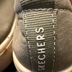 Skechers Kids Olive Green Slip-On Canvas Sneakers